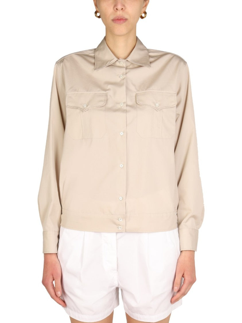 Aspesi Pointed Collar Cotton Shirt
