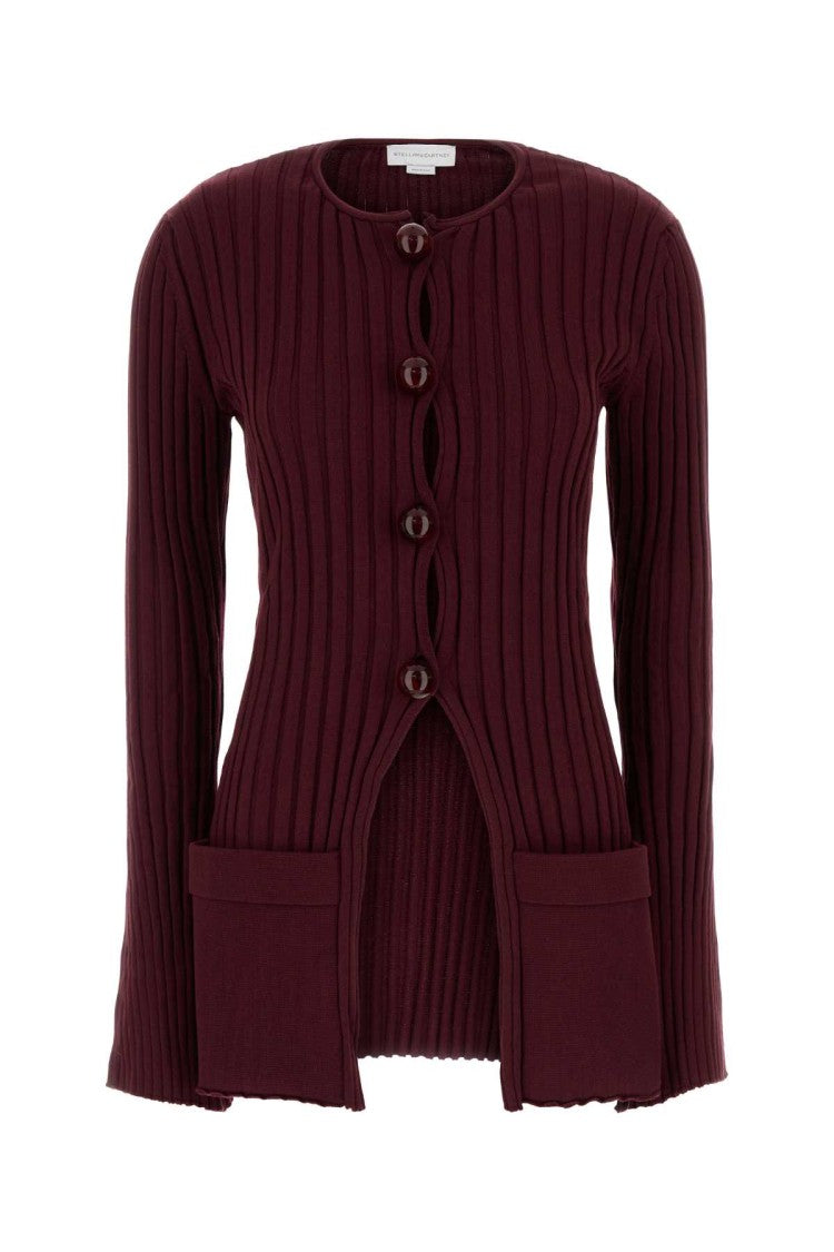 Stella Mccartney Burgundy Cotton Cardigan