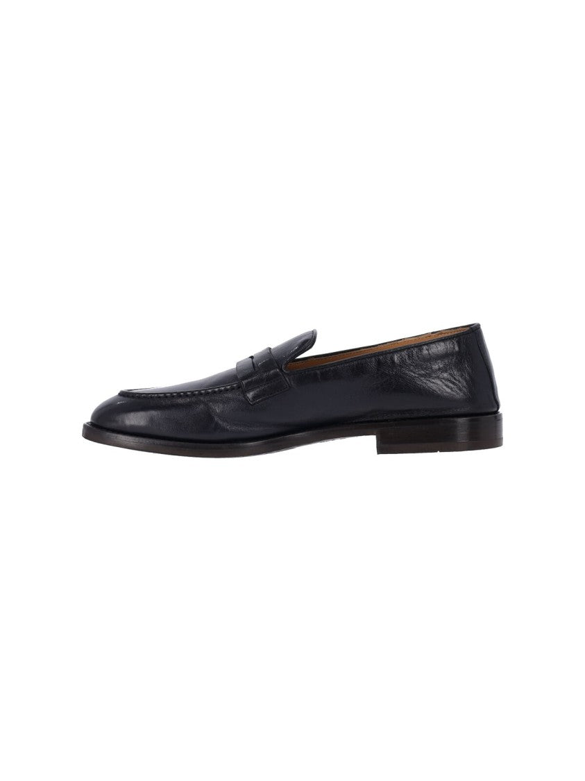 Alexander Hotto Dark Blue Leather Moccasins