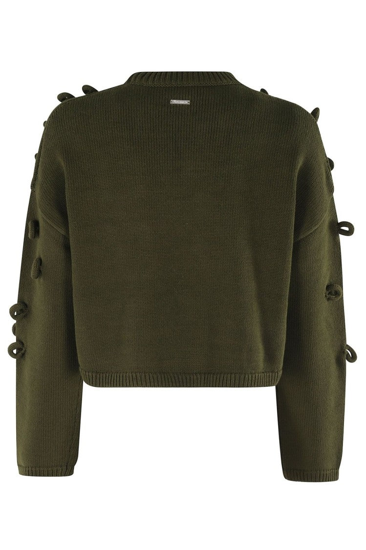 J. W. Anderson Textured Green Sweater With Playful Embellishments
