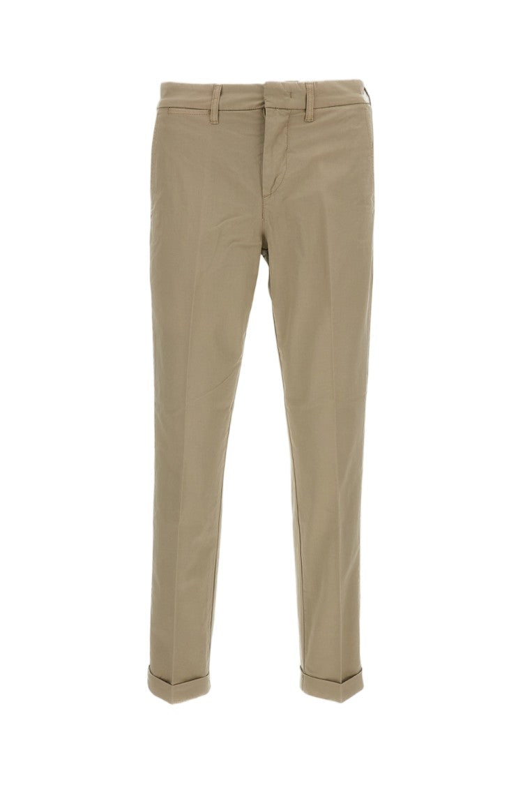 Fay Beige Stretch Cotton Slim-Fit Trousers