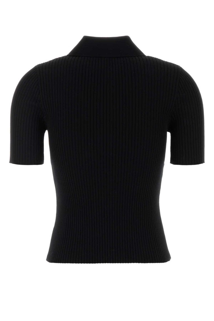 Courrèges Black Viscose Blend Polo Shirt