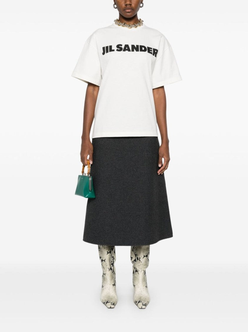 Jil Sander Cotton T-Shirt With Bold Logo And Classic Cut