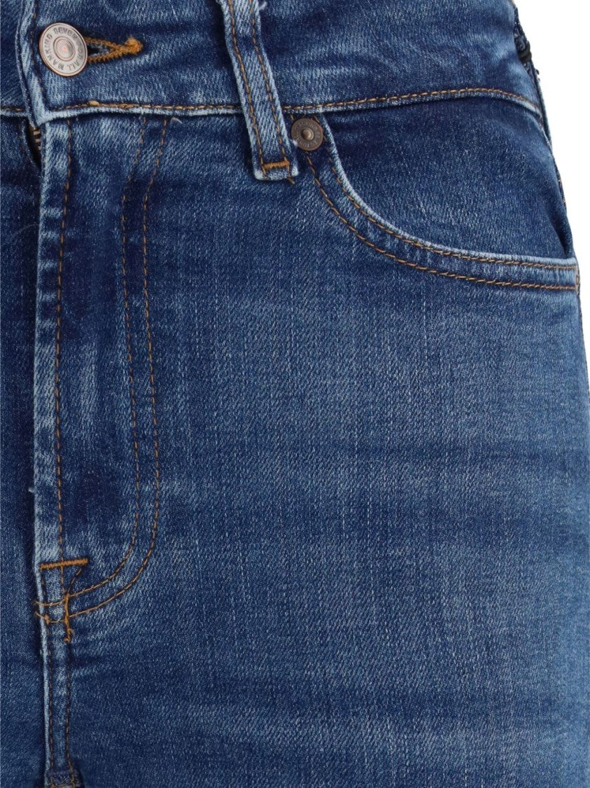 7 For All Mankind Medium Wash Slim Illusion Bootcut Jeans