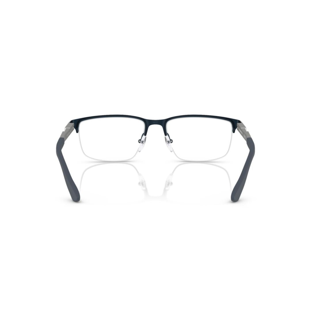 Emporio Armani 0Ea1164 Semi-Rimless Black Eyeglasses With Metallic Accents