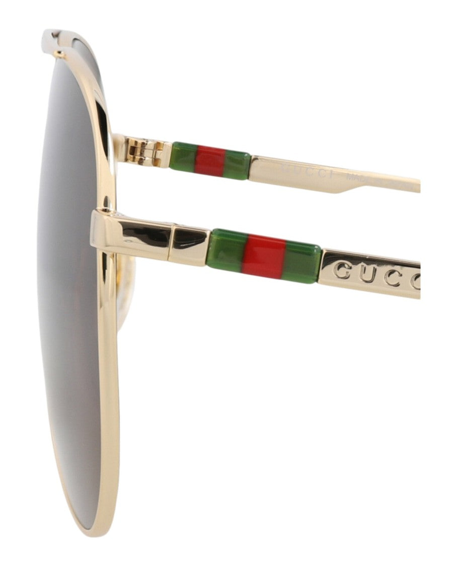 Gucci Aviator-Frame Metal Sunglasses