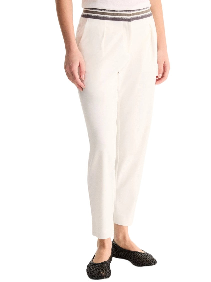 Biancalancia Relaxed Fit Tapered Striped Waistband Pants