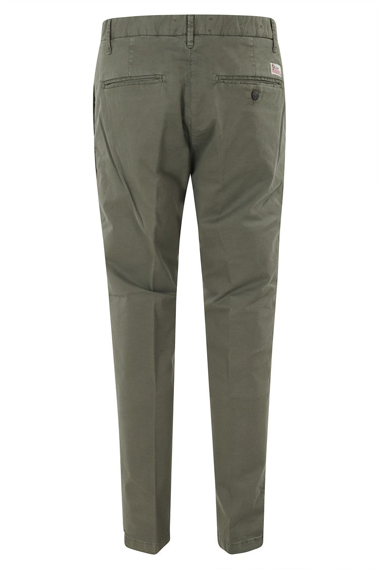 Roy Roger's Green Conduit French Pockets Belt Loops Cotton-Blend Chino Pants