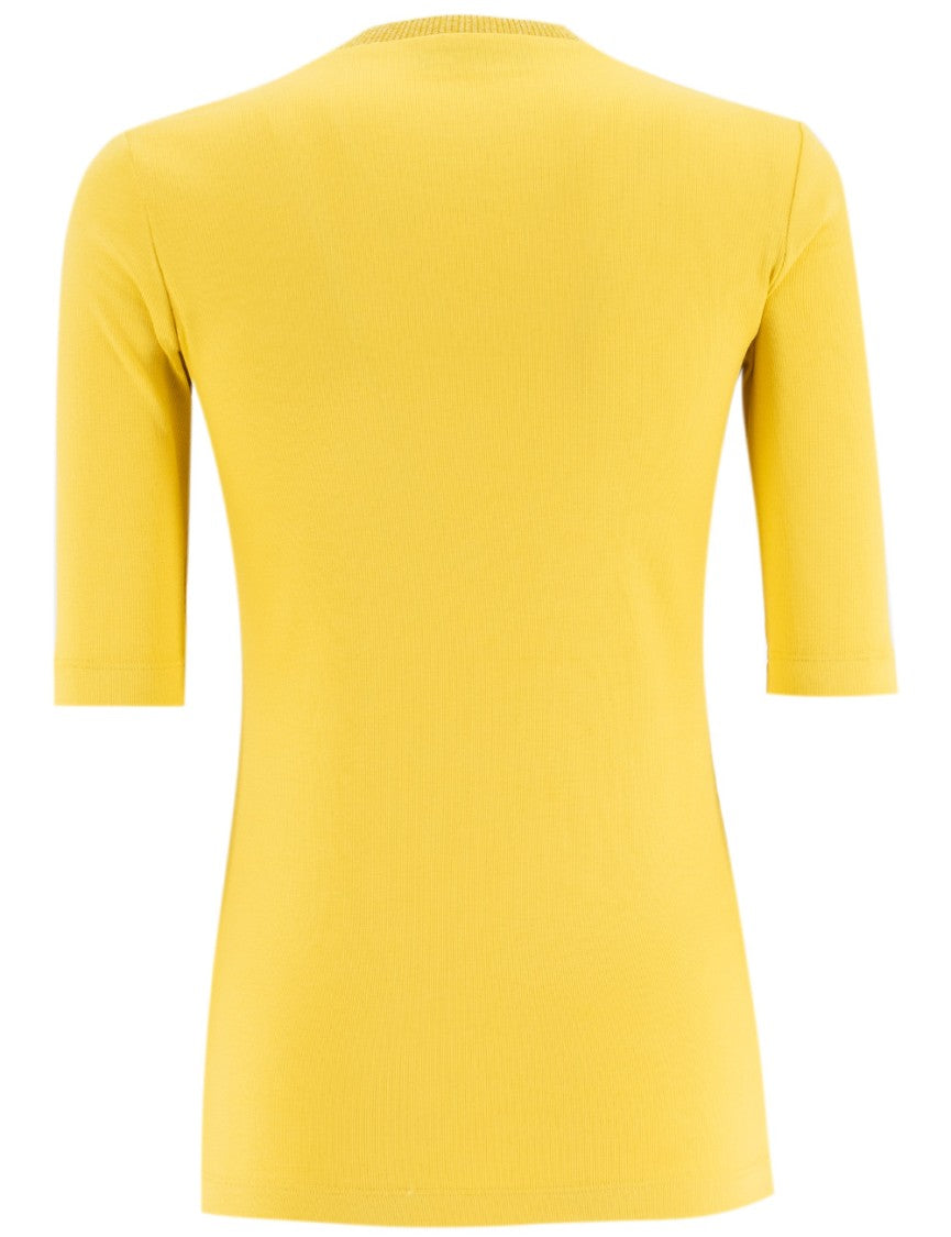 Fabiana Filippi Turmeric Slim Fit T-Shirt With Knitted Crew Neck