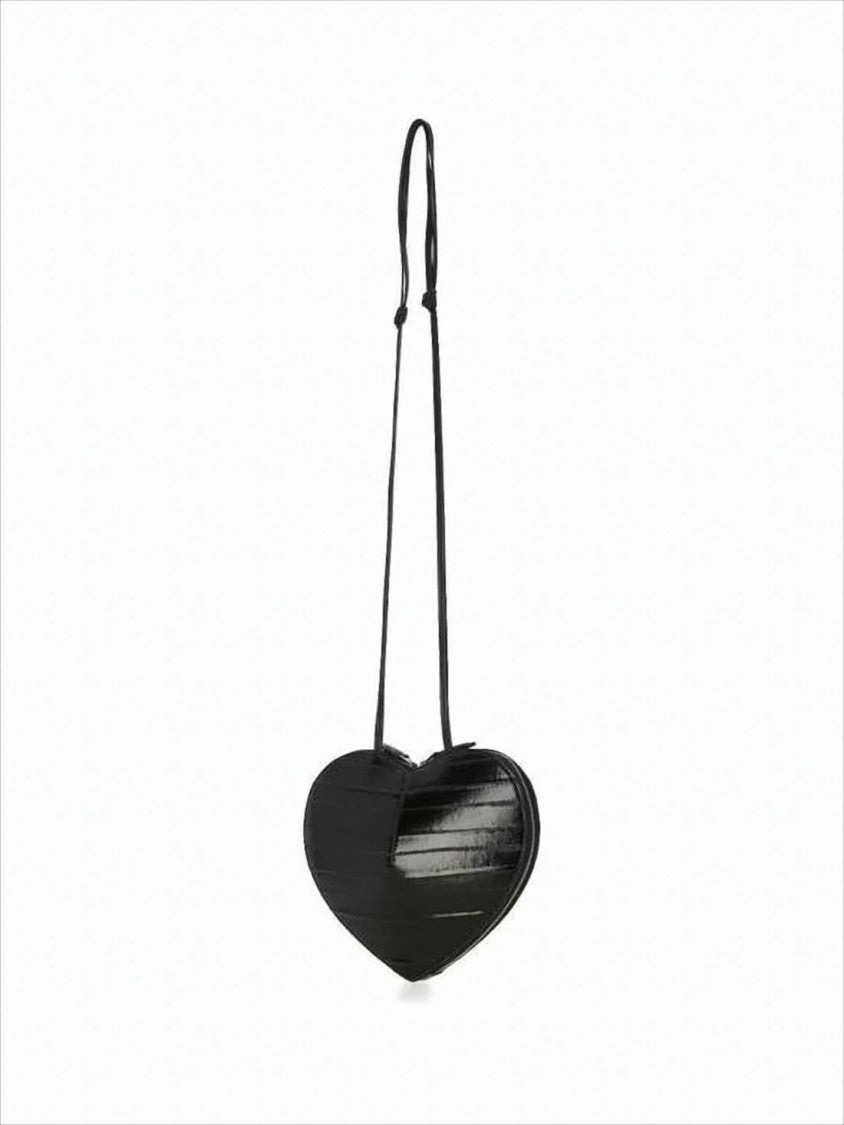 Alaïa Heart-Shaped Glossy Leather Shoulder Bag With Quilted Pattern