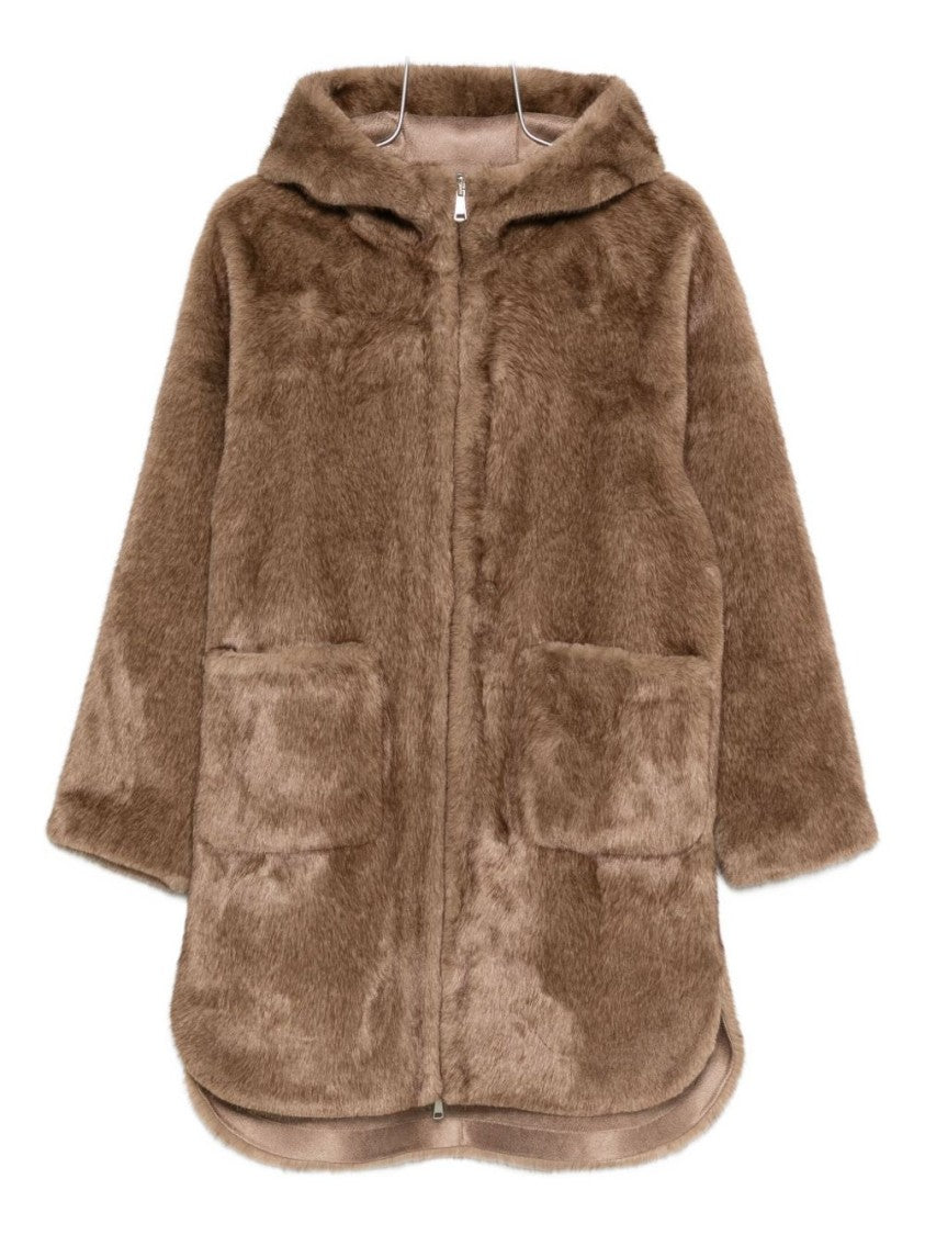 Betta Corradi Plush Faux Fur Brown Coat