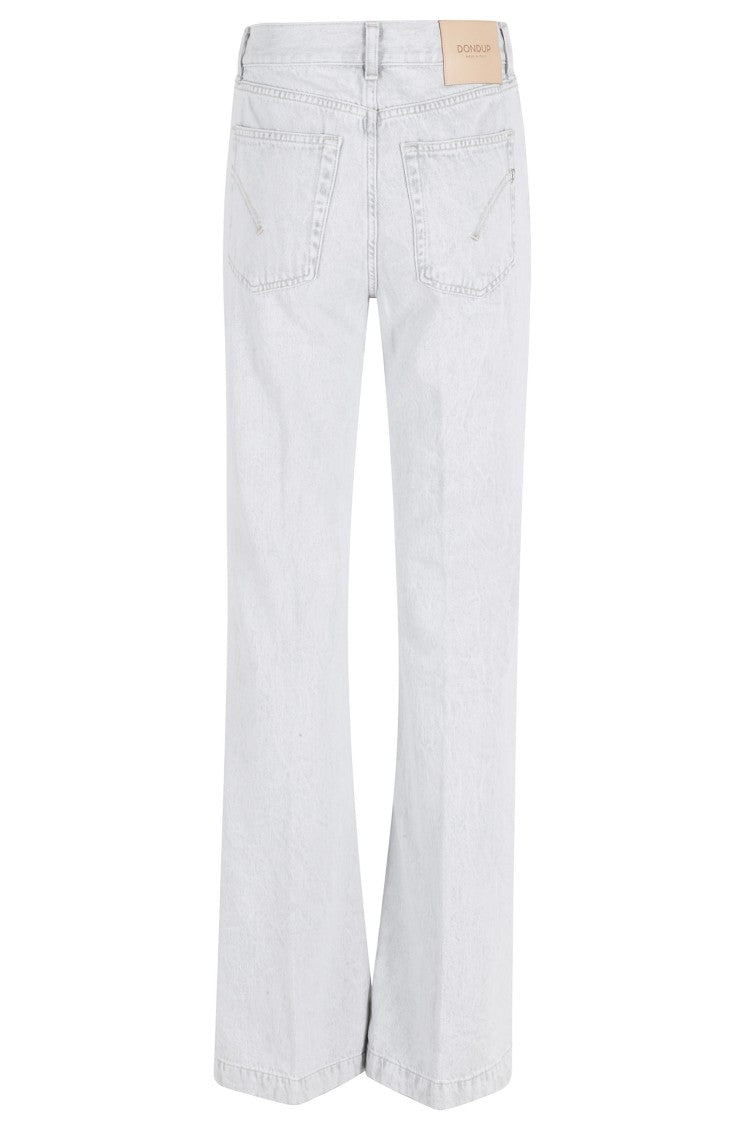 Dondup Gray 5-Pocket Olivia Flared Cotton Jeans