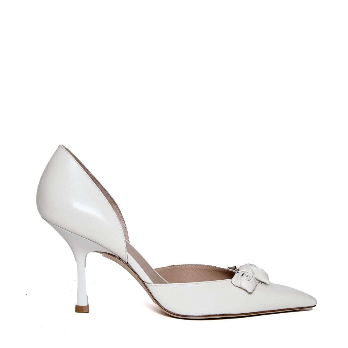 Stuart Weitzman Pump Rose Pelle Bianca Tacco 85 Mm