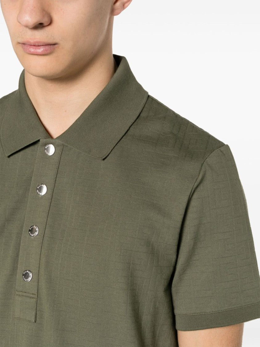 Balmain Patterned Jacquard Polo