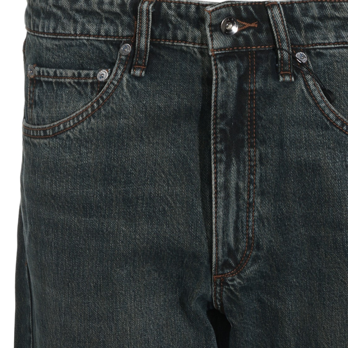 Rag & Bone Straight-Leg Jeans With Mid-Rise Waist And Contrast Stitching