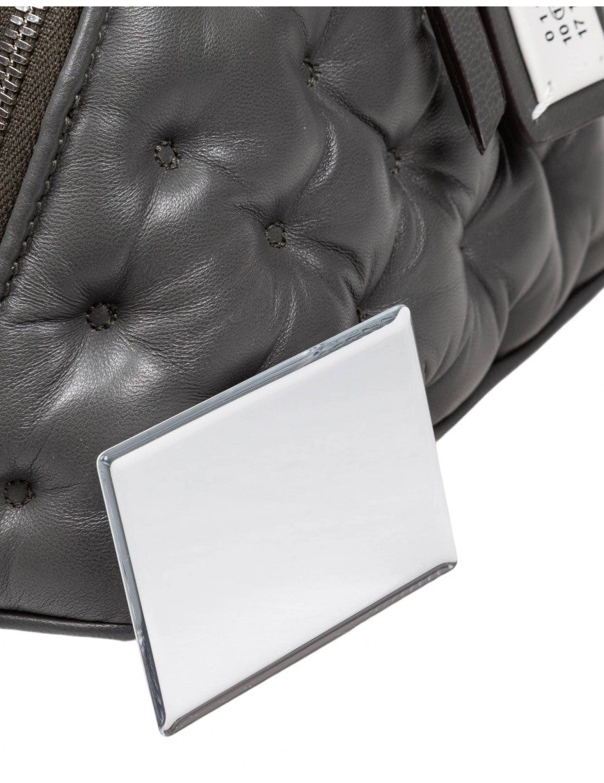 Maison Margiela Glam Slam Trapezoid Quilted Leather Handbag, Grey