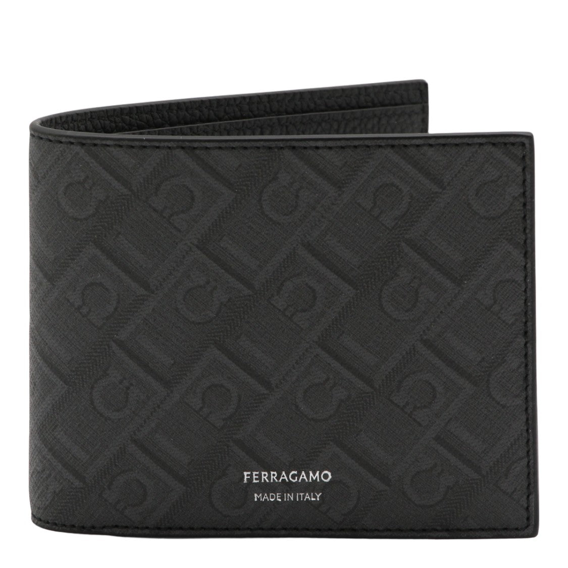 Ferragamo Textured Bifold Wallet With Geometric Pattern