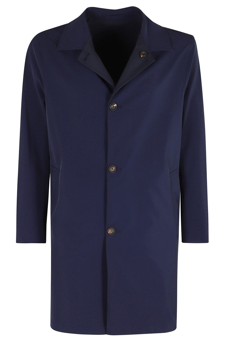 Kired Midnight Blue Reversible Buttoned Polyamide Coat
