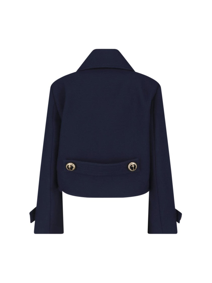Balenciaga Cropped Double-Breasted Jacket With Gold Anchor Buttons