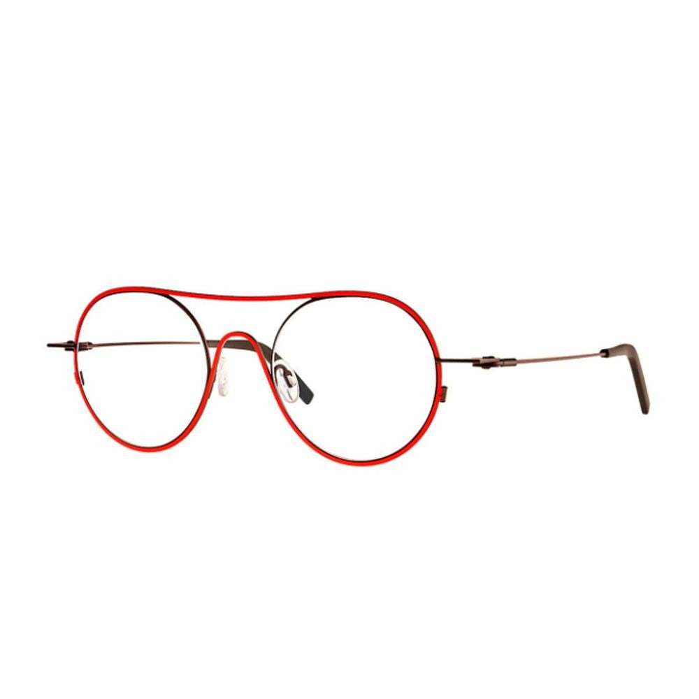 Theo Eyewear Isobar Round Optical Frame In Bold Red