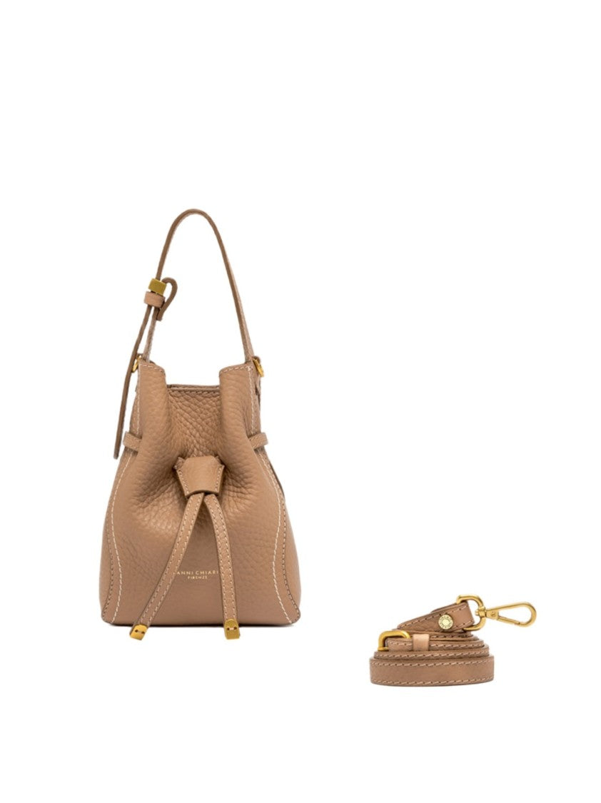 Gianni Chiarini Soft Textured Leather Bag With Iconic Metal Details