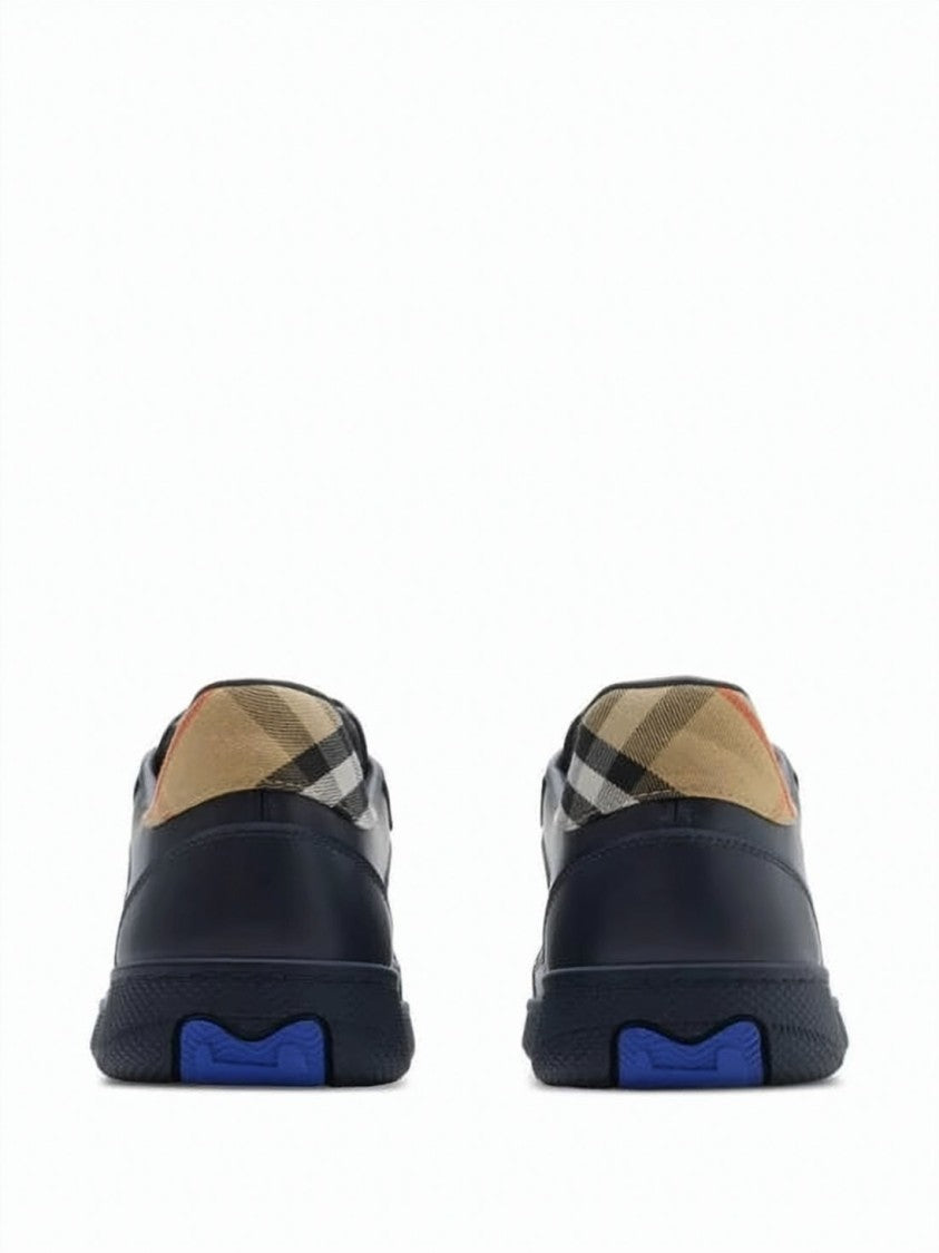 Burberry Low-Top Calf Leather Sneakers With Classic Check Accents