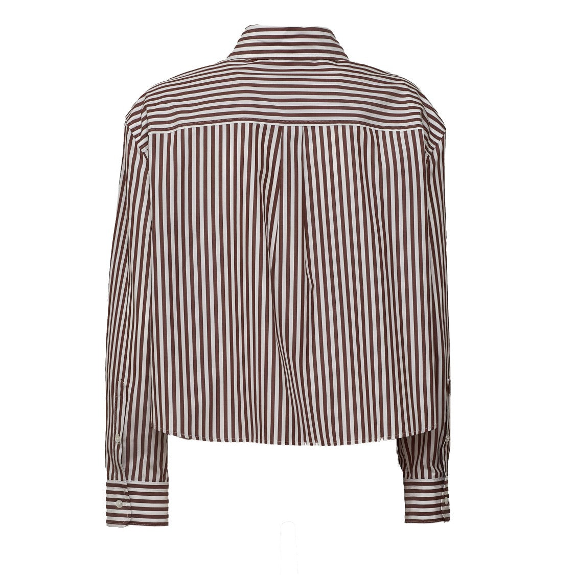 Max Mara Vertical Striped Boxy Cotton Poplin Shirt
