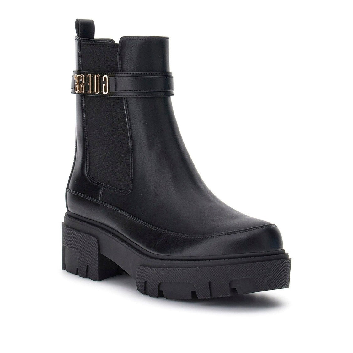 Guess Black Yelma Minimalist Synthetic Leather Ankle Boots