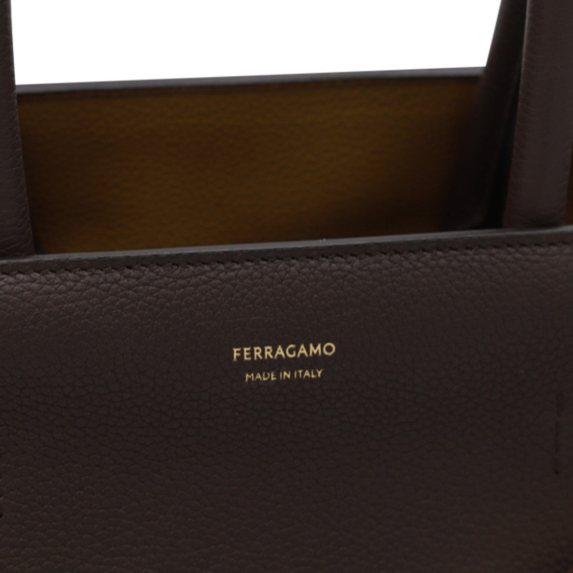 Ferragamo Dark Brown Leather Hug S Top Handle Bag
