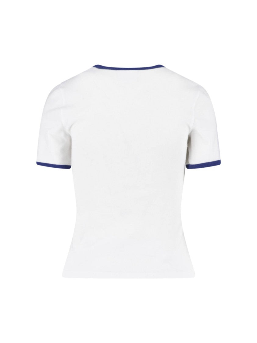Courrèges White Signature Contrast Trim T-Shirt