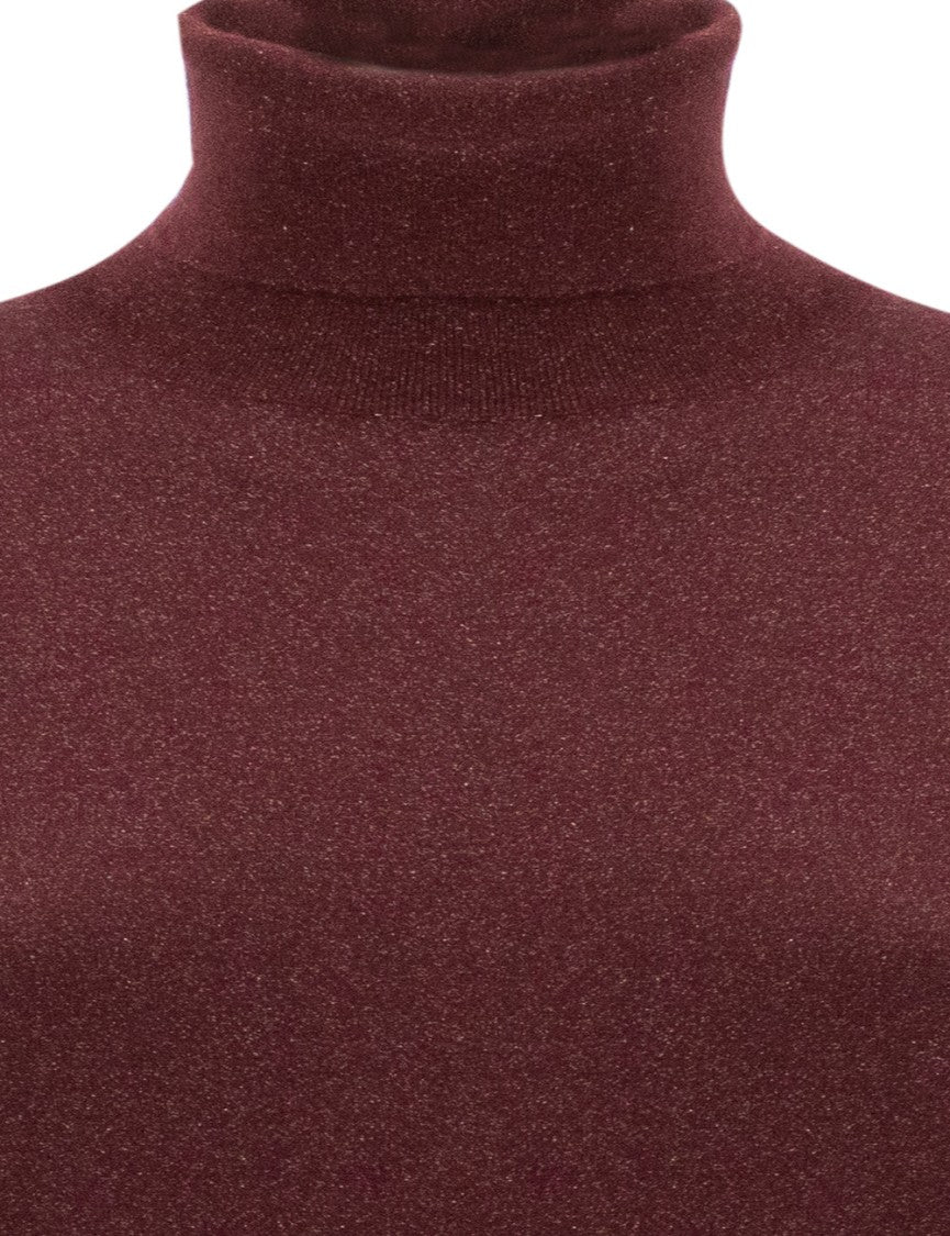 Brunello Cucinelli Finely Knit Turtleneck Sweater With Shimmering Texture