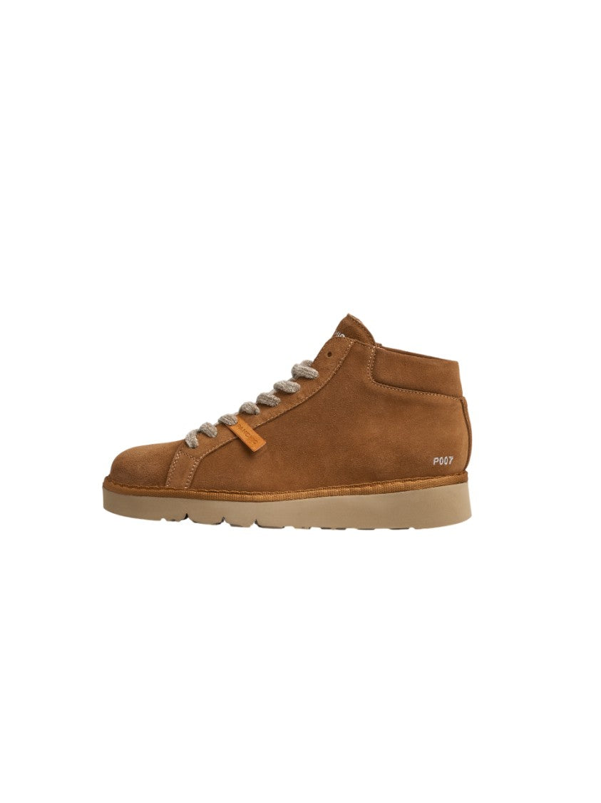 Panchic Men's Beige Suede Rubber Sole Ankle Boots