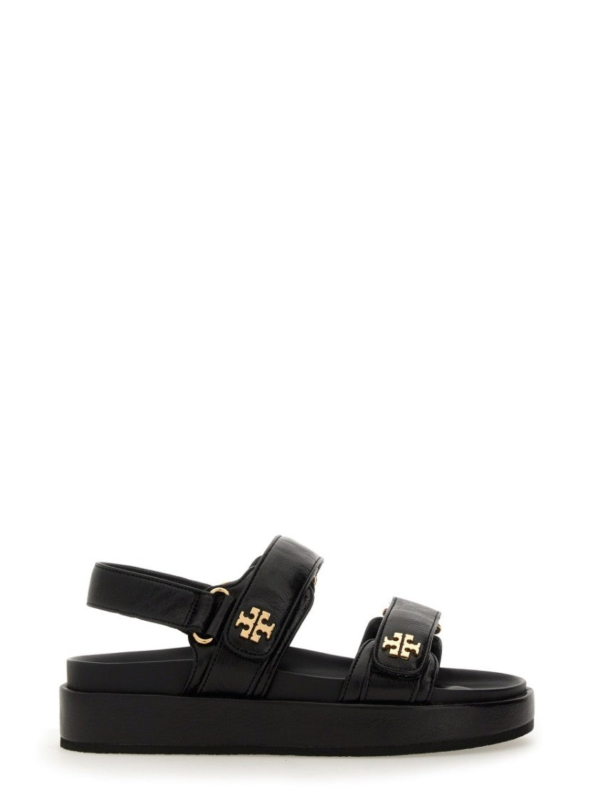 Tory Burch Black Kira Dual Logo Strap Sandals
