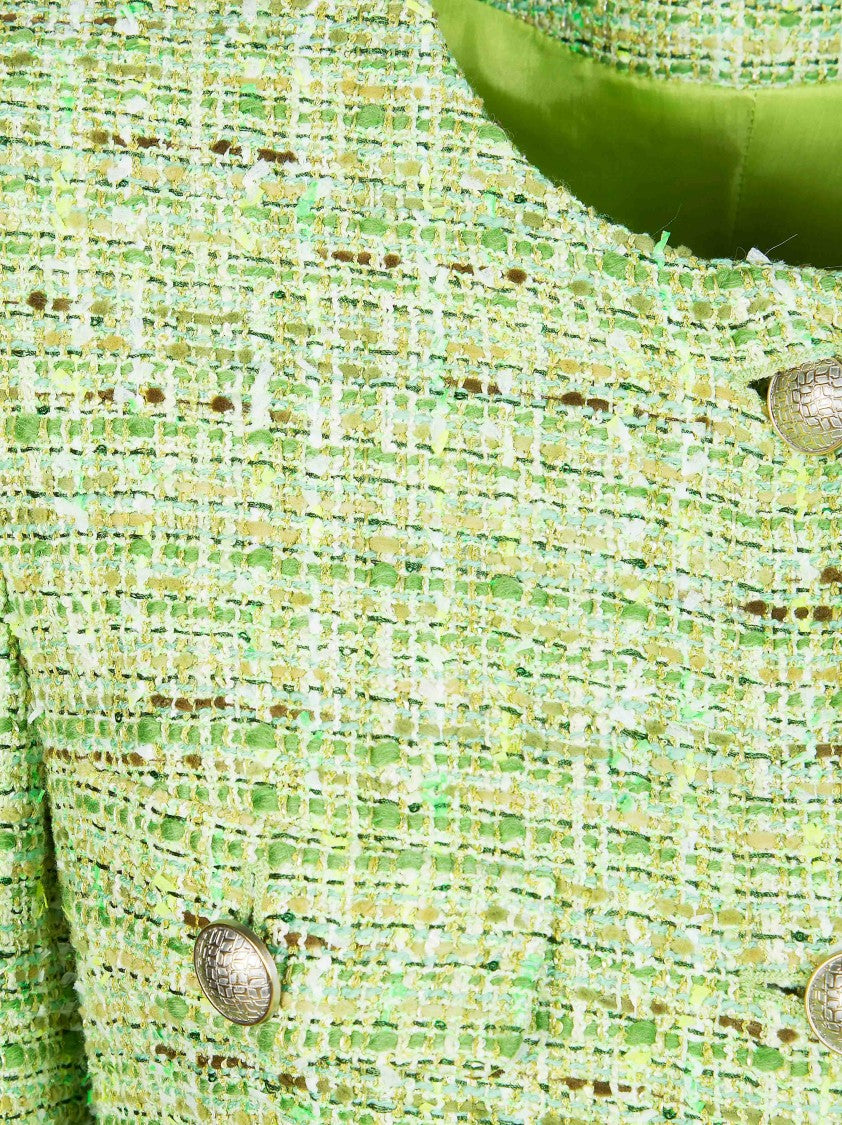 Tagliatore Green Tweed Textured Checked Jacket
