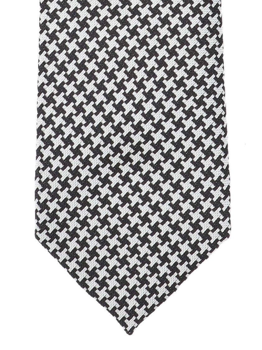 Tom Ford Houndstooth Pattern Necktie With Textured Fabric