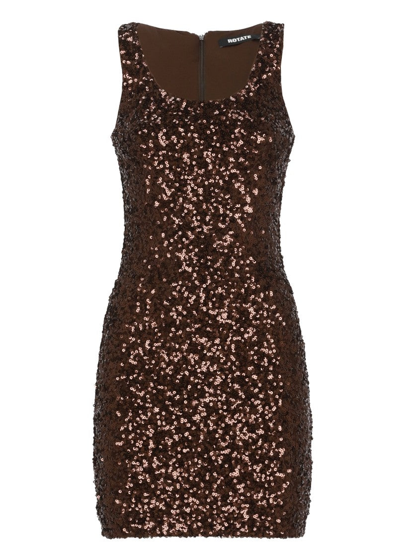 Rotate Sequined Sleeveless Mini Dress With Fitted Silhouette