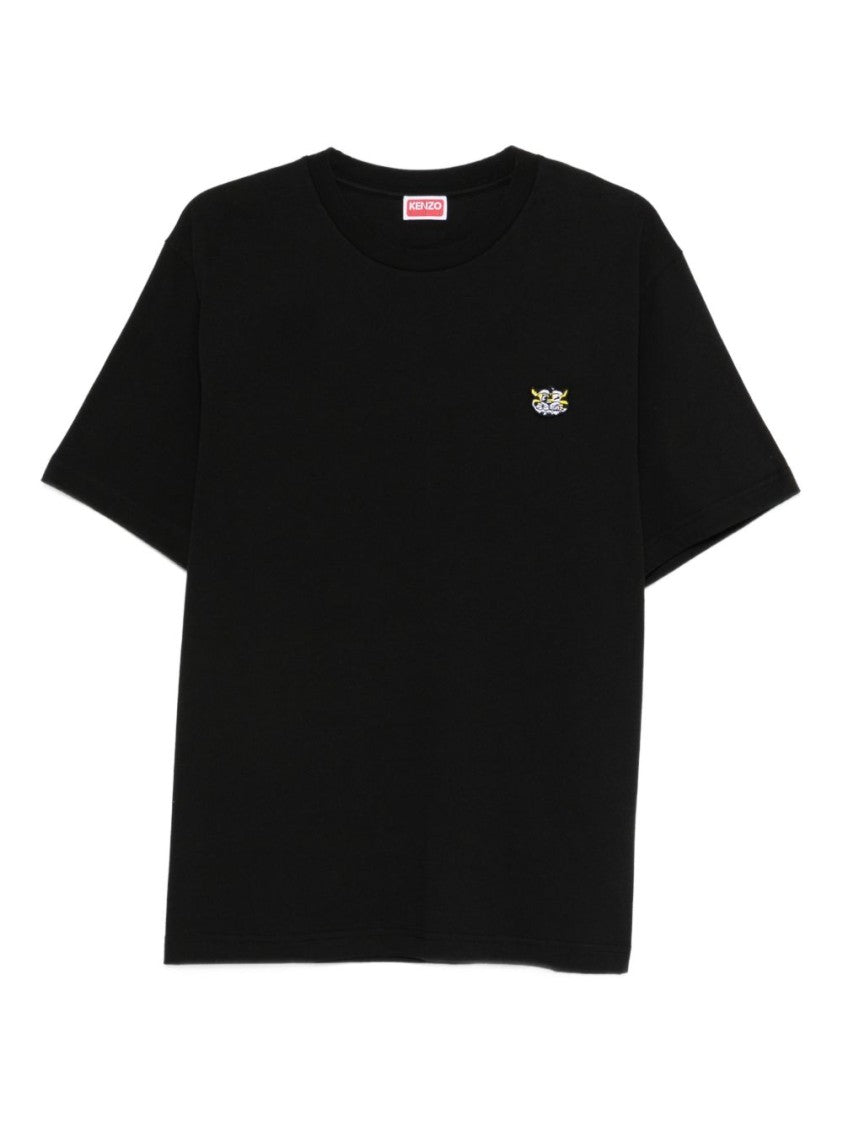 Kenzo Classic-Fit Black Cotton T-Shirt With Subtle Logo Detail
