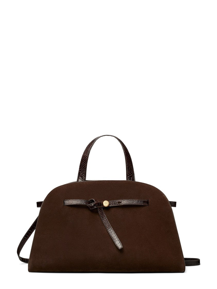 Tory Burch Romy Suede Leather Accent Bauletto Bag
