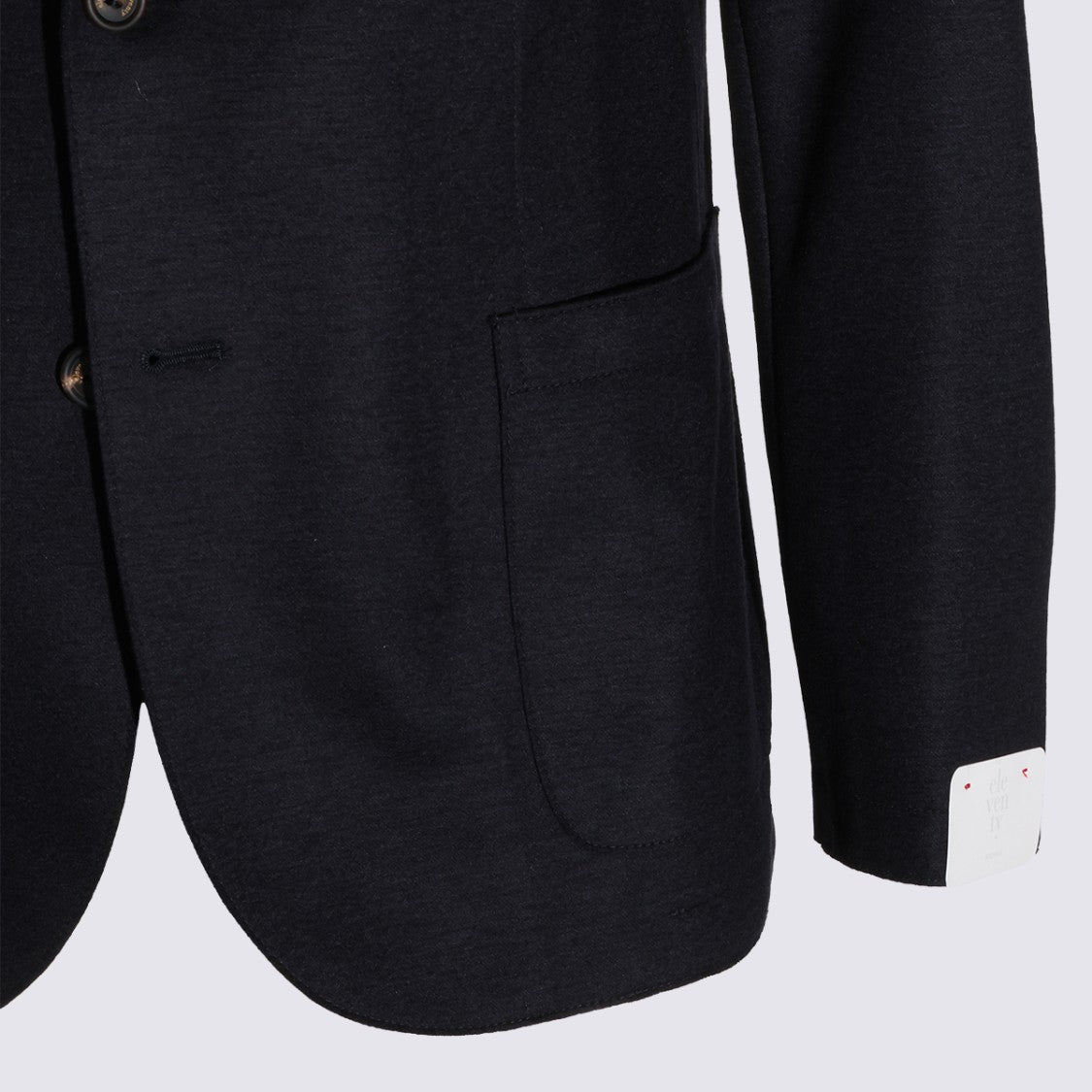 Eleventy Black Tailored Hooded Layered Jacket