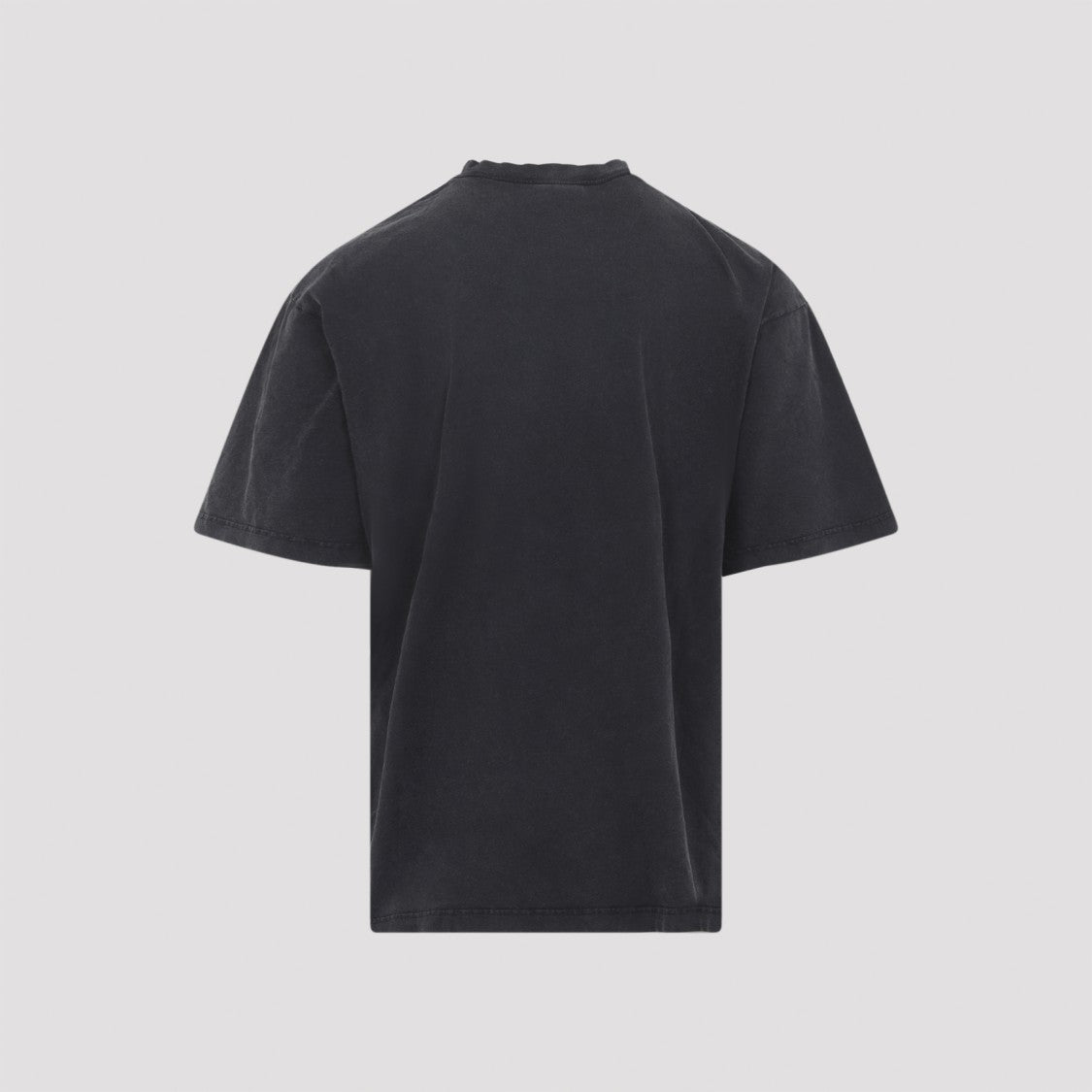 Balenciaga Washed Black Cotton Medium Fit T-Shirt