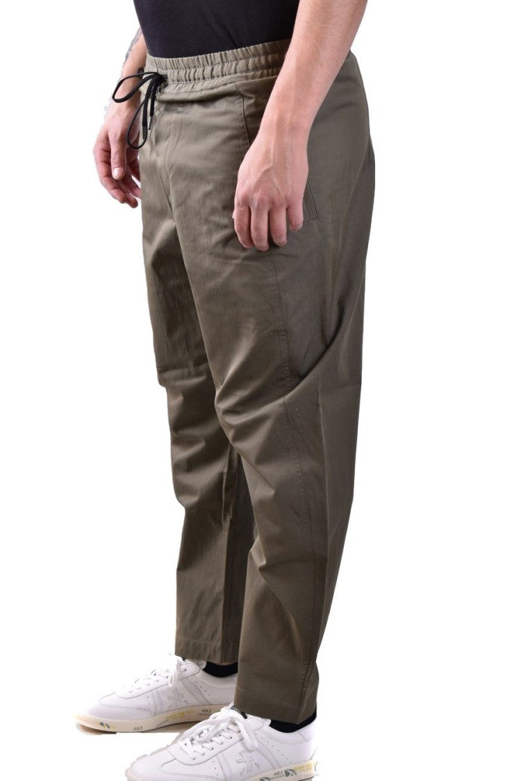 Isabel Benenato Green Cotton Blend Trousers