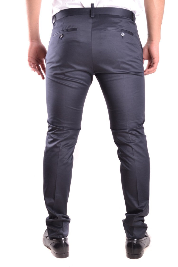Dsquared2 Tailored Navy Trousers With Refined Silhouette