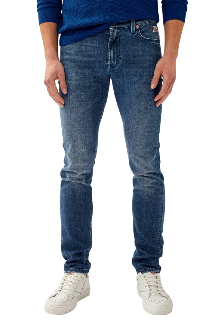 Roy Rogers Slim Fit Stretch Denim Jeans With Contrasting Stitching