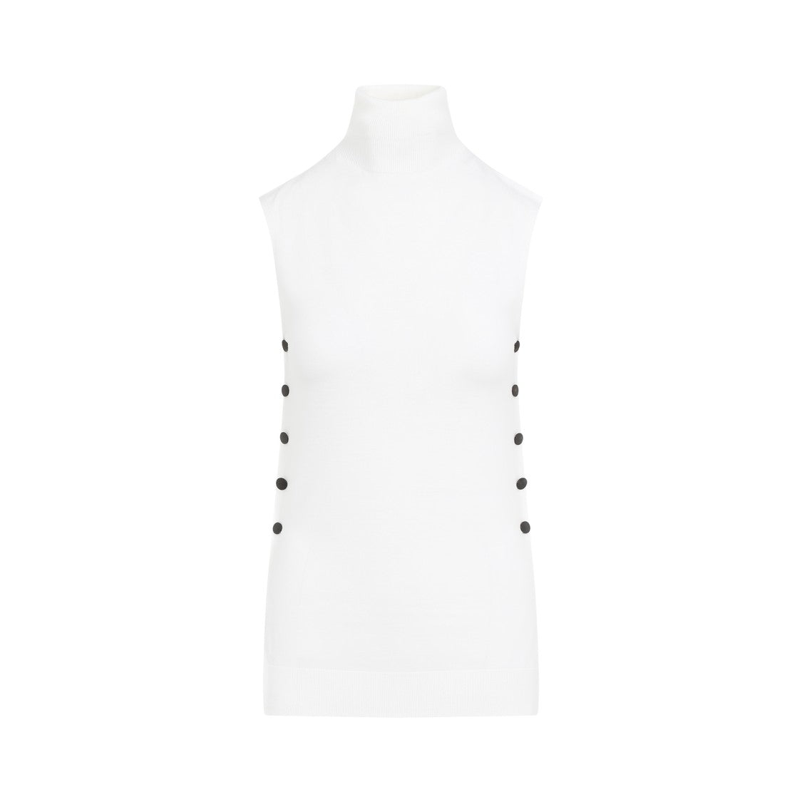Giorgio Armani White Virgin Wool Sleeveless Top