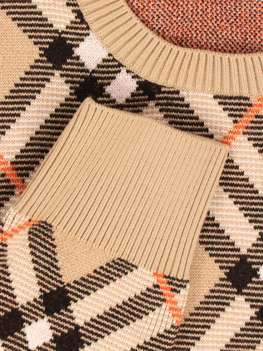 Burberry "Check" Crewneck Sweater – Beige