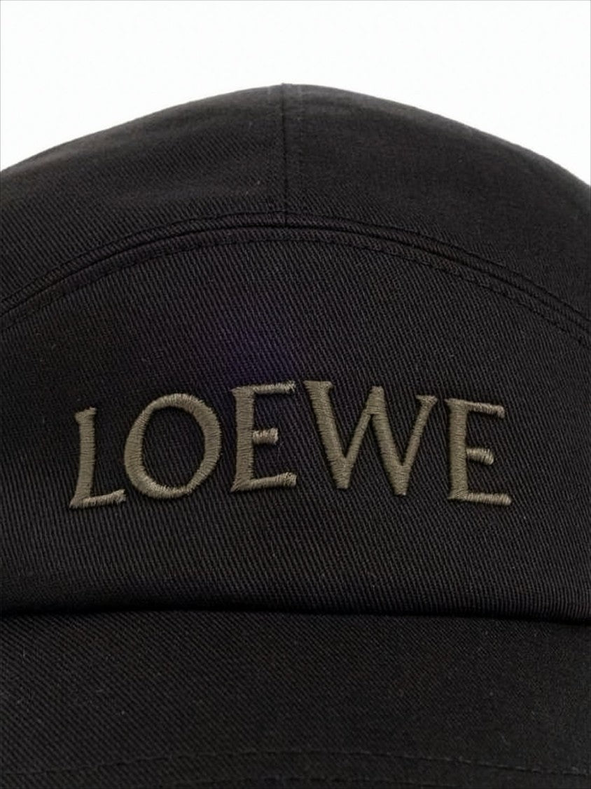 Loewe Embroidered Black Cotton Cap