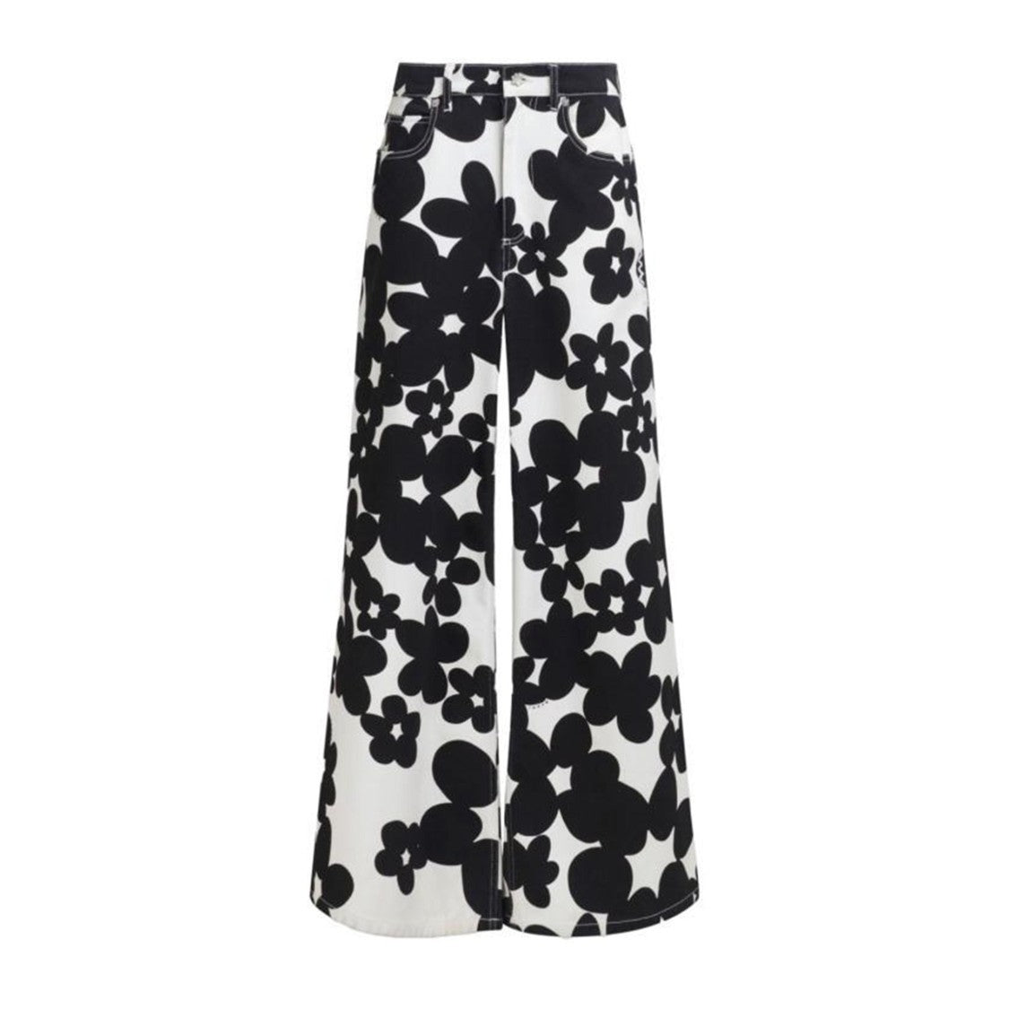 Marni Wide-Leg Floral Print Trousers With High Waist