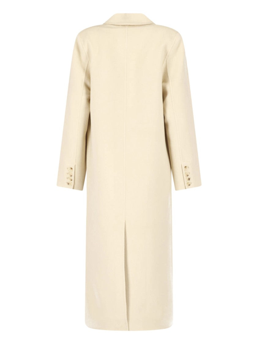 Almada Cream Deja Double-Breasted Wool Cashmere Coat