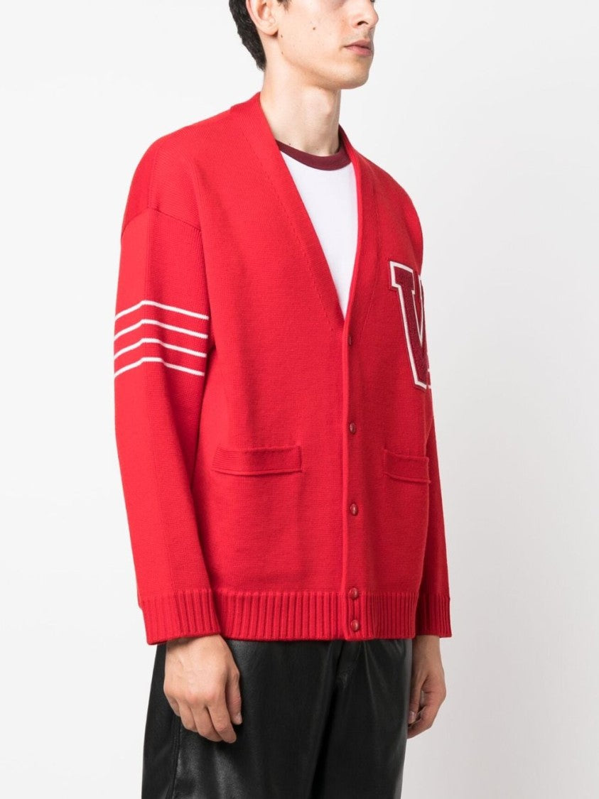 Valentino Garavani Vlogo-Patch Wool Cardigan