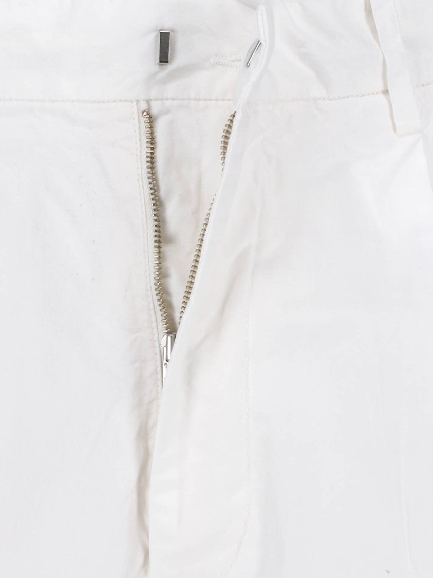 Auralee White Straight Leg Cotton Trousers